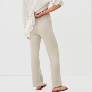 Everlane ribbed flare pant heathered oat cream organic cotton women’s size small